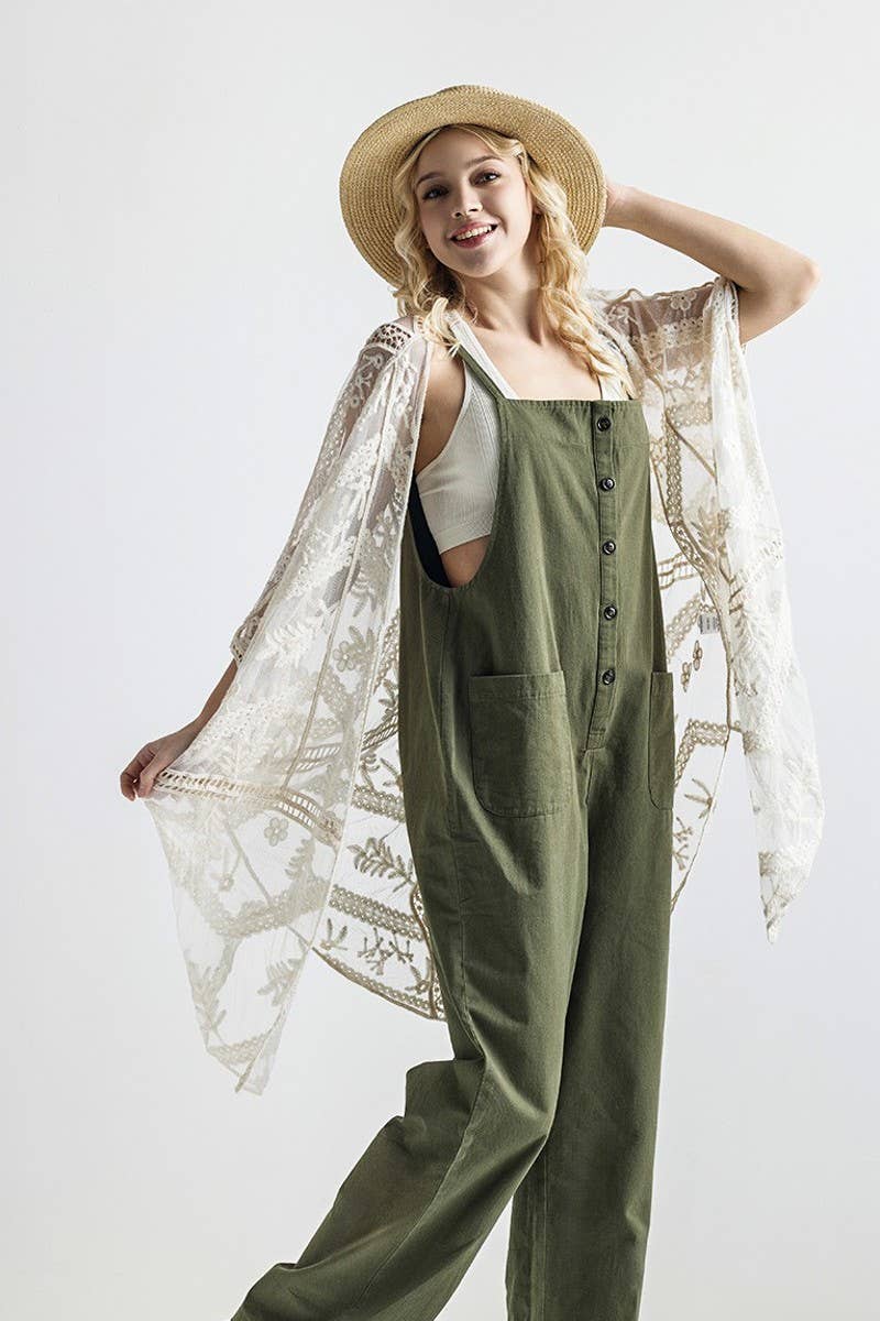 Embroidered Mesh Leaf Cocoon Cardigan| SM131
