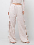 Gingham Bow-Tie Wide Leg Pants |SM125